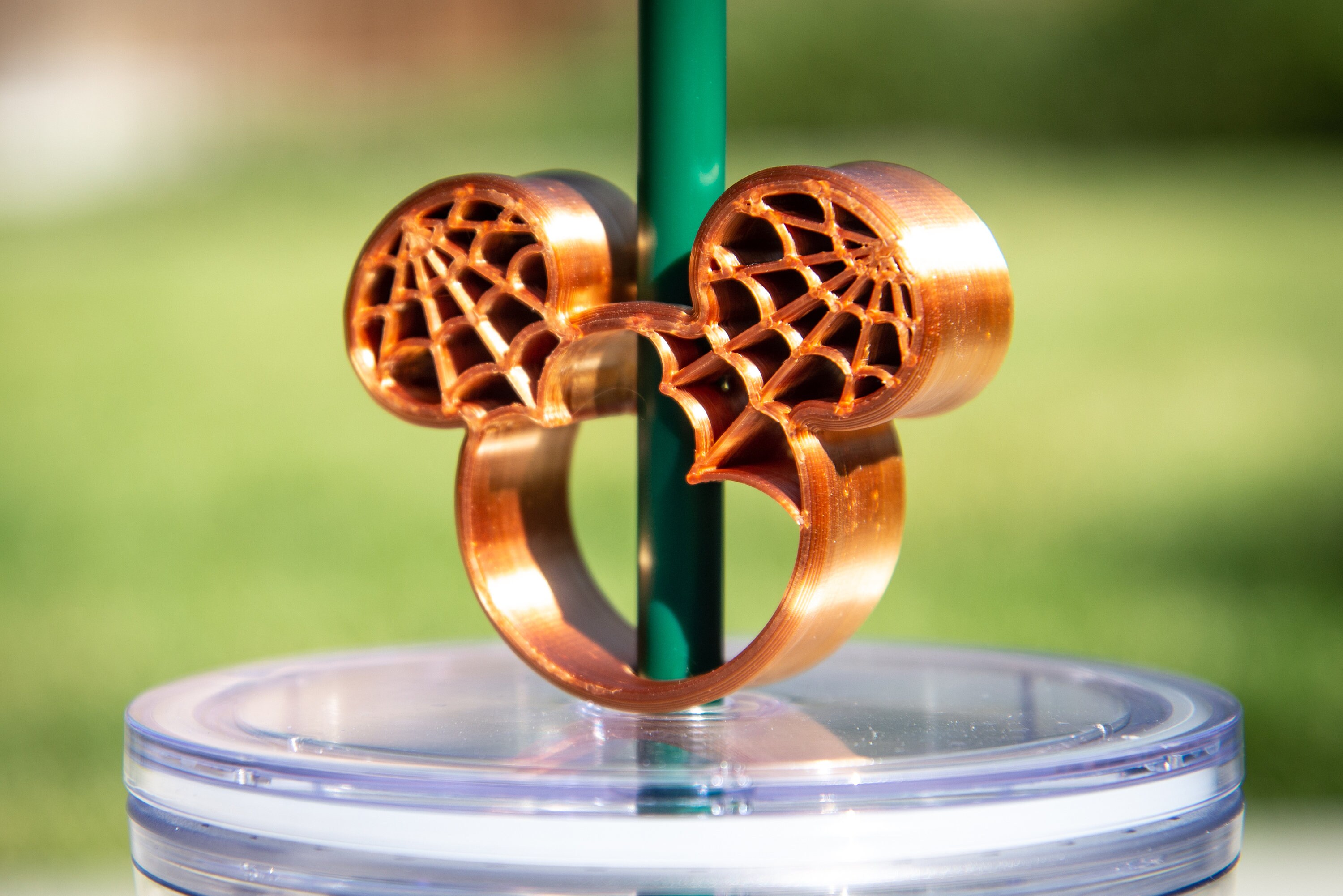 3D Disney Straw Topper Decoration Mickey Mouse Spiderweb Head Halloween Fun