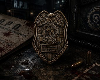 Resident Evil RPD STARS Badge | Leon Kennedy Cosplay Prop, 3D Printed