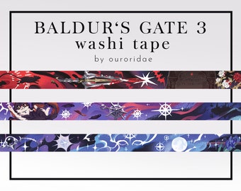 Baldur's Gate 3 Washi Tape, Stationary Washi Tape, Journaling, Scrapbooking