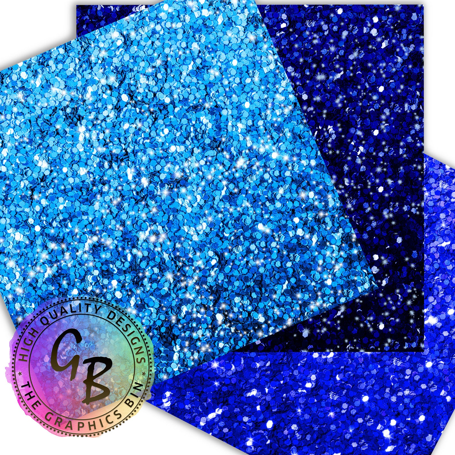 Chunky Blue Glitter Digital Paper Digital Glitter Texture Etsy