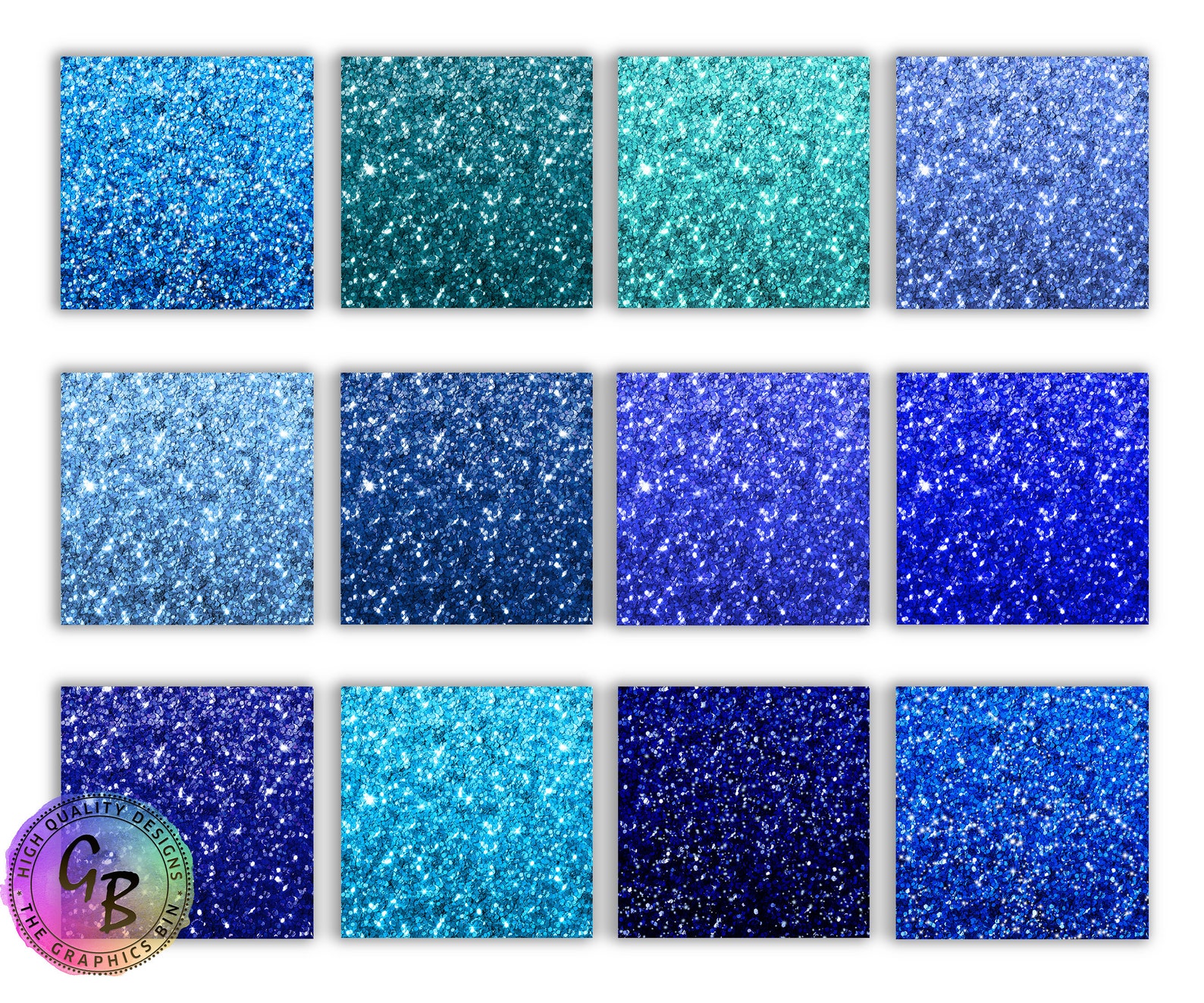 Chunky Blue Glitter Digital Paper Digital Glitter Texture Etsy