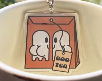 Boo-Tea Cute Ghost Butt Keychain