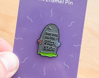 Funny Tombstone Halloween Soft Enamel Pin