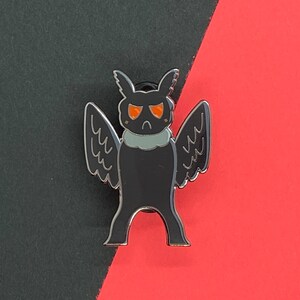 Mothman Creepy Crawly Cryptid 1.5 inch Hard Enamel Pin image 1