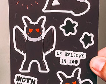 Mothman Creepy Crawly Cryptid Sticker Sheet