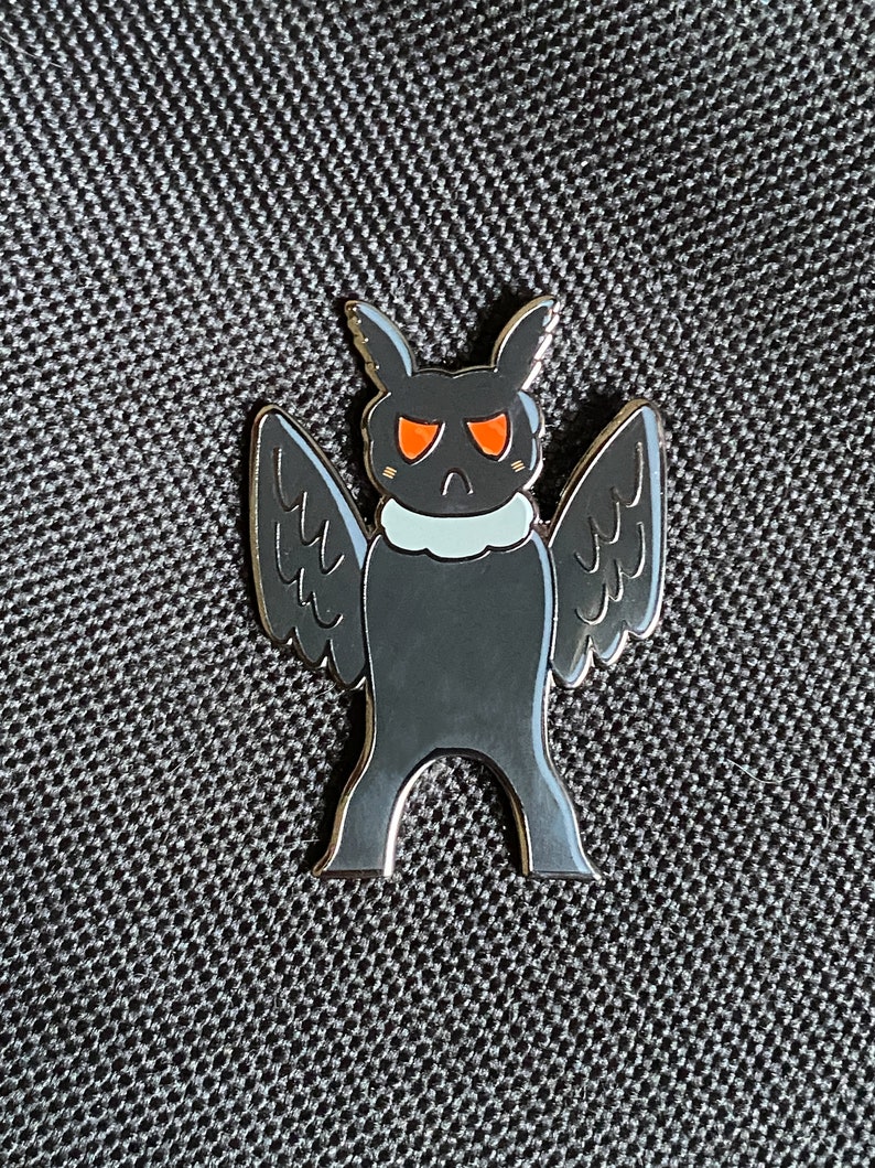 Mothman Creepy Crawly Cryptid 1.5 inch Hard Enamel Pin image 2