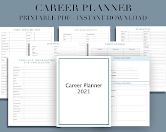 Editable Career Planner - Job Application - Job Search Planner- Printable - Instant Download