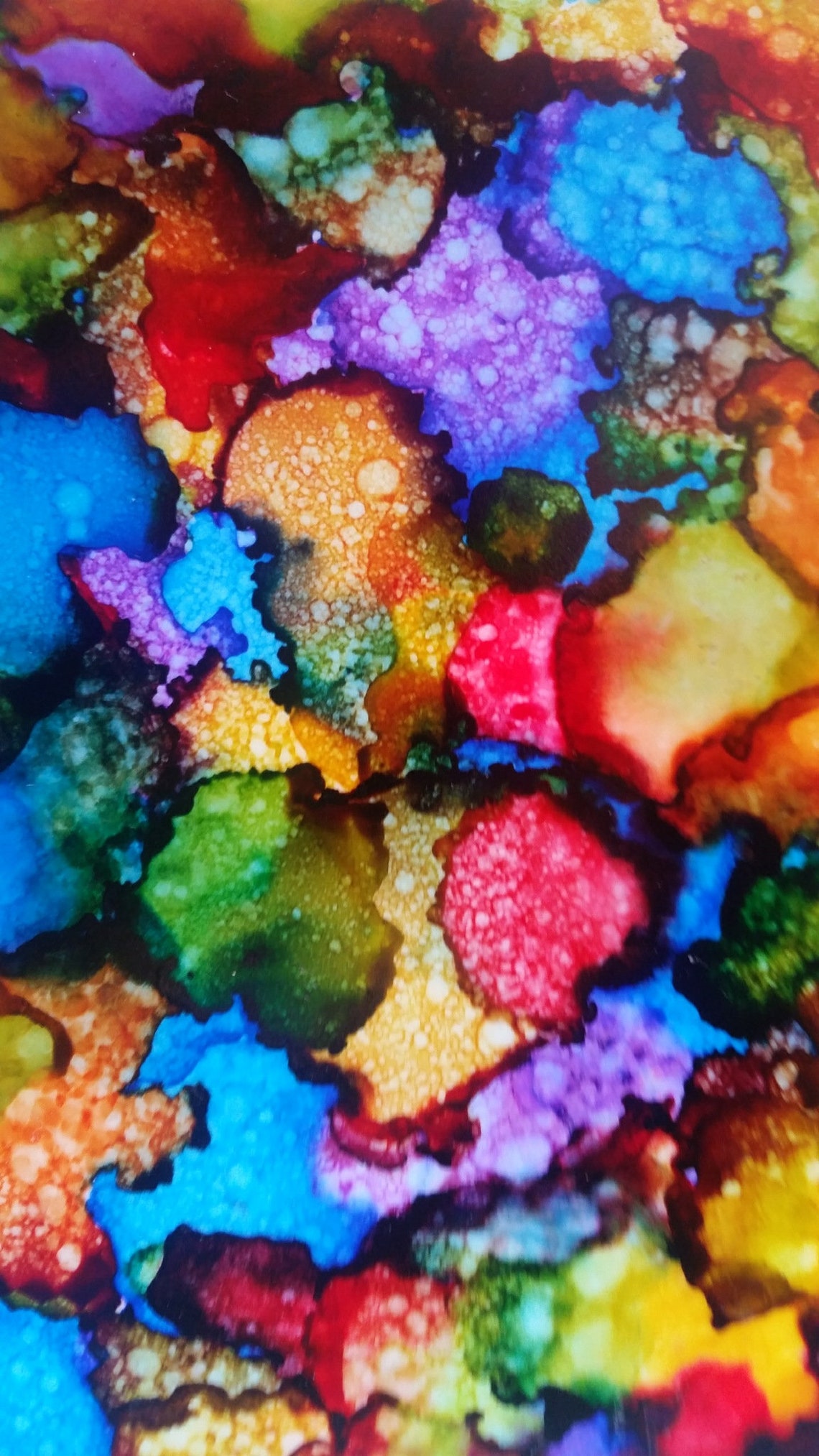 Stained Glass original alcohol ink painting on yupo paper Etsy