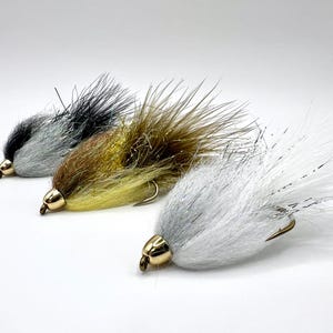 3 Pack Variety: Conehead Minnow Streamer (Sz 2)