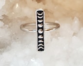 Silver Moon Phase Ring