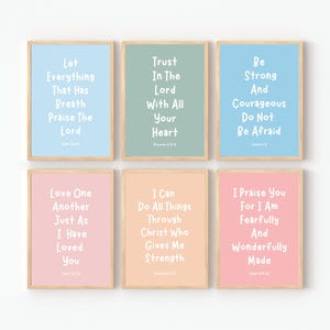 Kids Bible Verse, Wall Art, Scripture Posters, Homeschool, Church, Sunday School Decor, Christian Education, Preschool, Scripture print