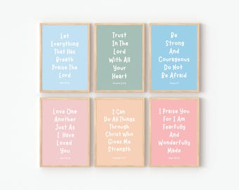 Kids Bible Verse, Wall Art, Scripture Posters, Homeschool, Church, Sunday School Decor, Christian Education, Preschool, Scripture print