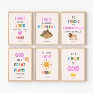 Kids Bible Verse, Wall Art, Scripture Posters, Homeschool, Church, Sunday School Decor, Christian Education, Preschool, Scripture print