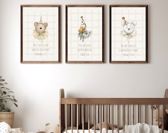 Christian Nursery Decor, Baby Bible Verse Wall Art, Watercolor Print, Scripture Print, Neutral Baby Nursery Nursery Printable Animal Nursery