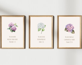 Christian Nursery Decor, Baby Bible Verse Wall Art, Watercolor Print, Scripture Print, Nature Baby Nursery, Floral Nursery, Flower Nursery