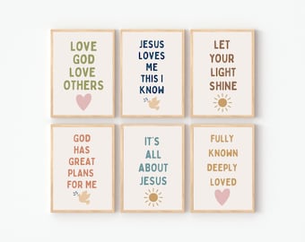 Kids Bible Verse, Wall Art, Scripture Posters, Homeschool, Church, Sunday School Decor, Christian Education, Preschool, Scripture print