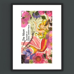 Arte impressa da carta de tarô da lua | Arte impressa digital para download