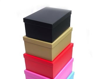 Storage Box Gift Box Organiser Large Stack Party Shelf Lid Party Weddings Containers Colours Red Black White Blue Gold Pink