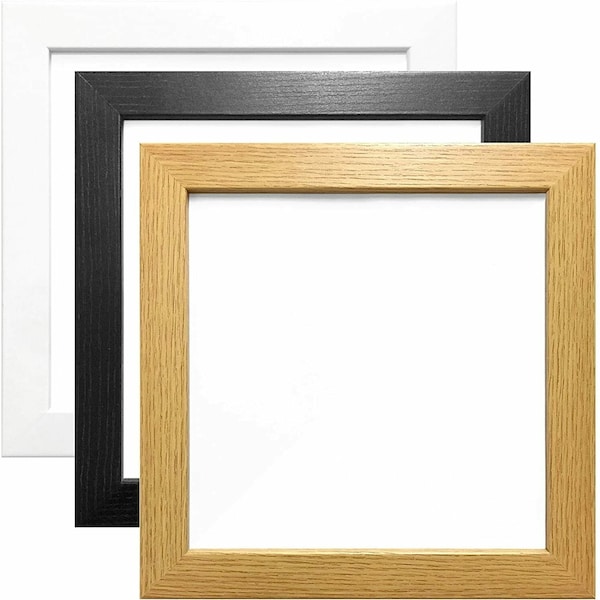 Photo Picture Frame Square Frames White Silver Oak Modern Wood Effect Perspex Styrene Quality Wall Art Hanging Standing Stand