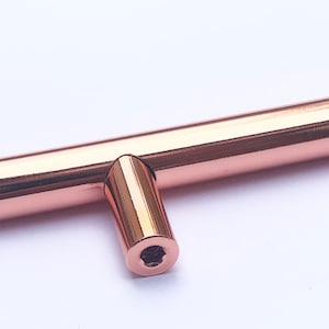 Roséguldfärgad massiv stålhandtag: Köksskåpsdörrhandtag Rose Gold Shiny