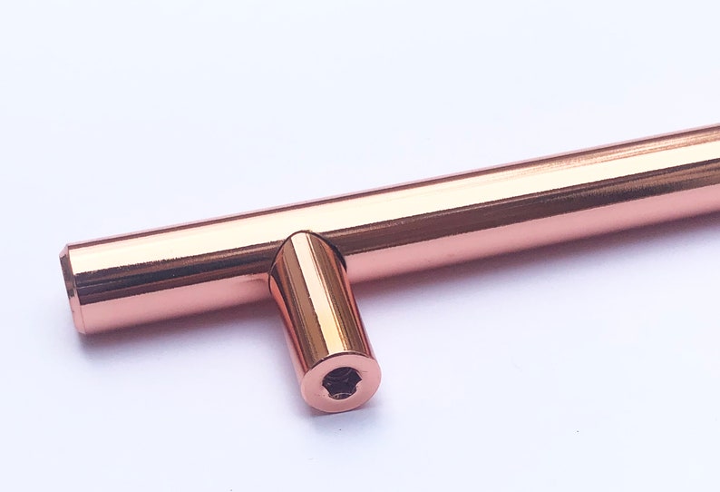 Roséguldfärgad massiv stålhandtag: Köksskåpsdörrhandtag Rose Gold Shiny