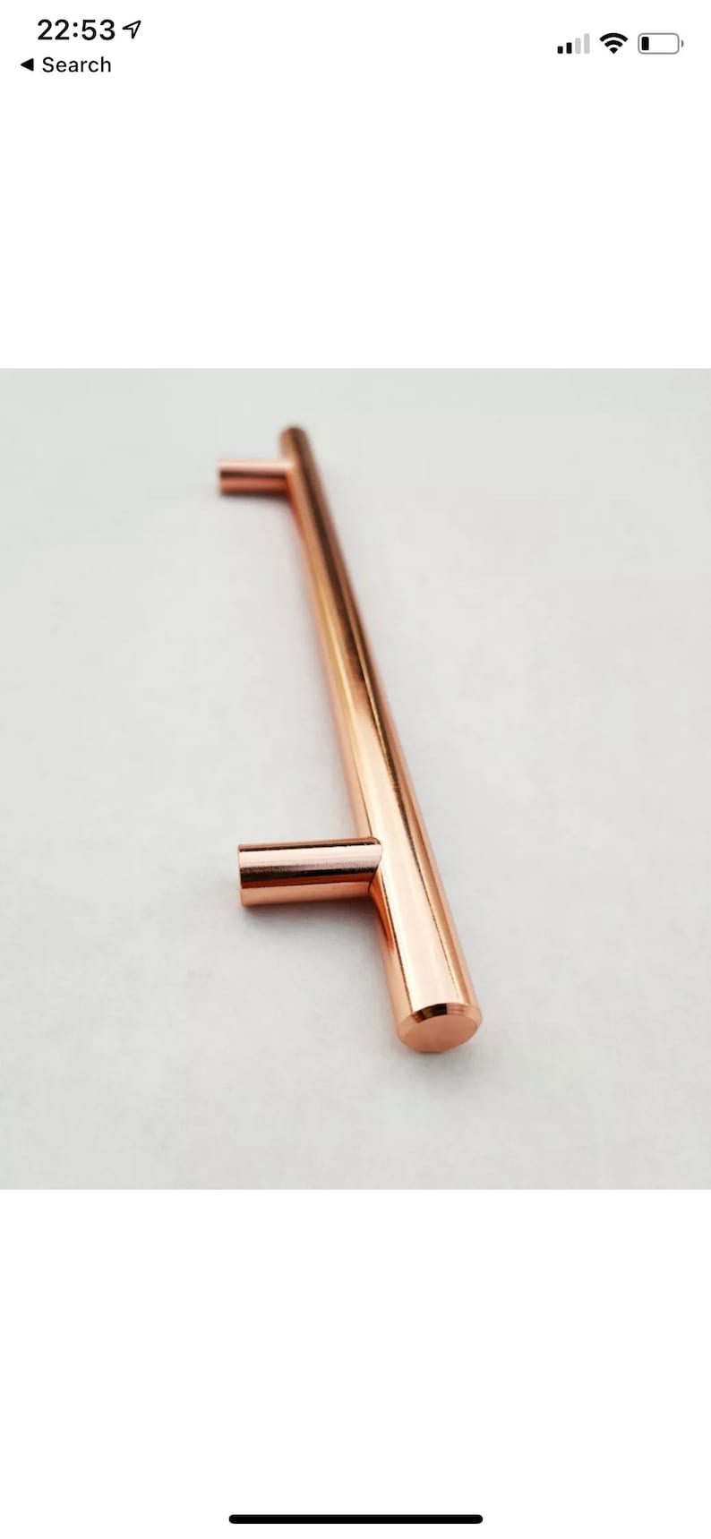 Roséguldfärgad massiv stålhandtag: Köksskåpsdörrhandtag bild 7