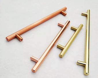 Stainless Steel T Bar Handle: Rose Gold, Copper, Gold Cabinet Pull