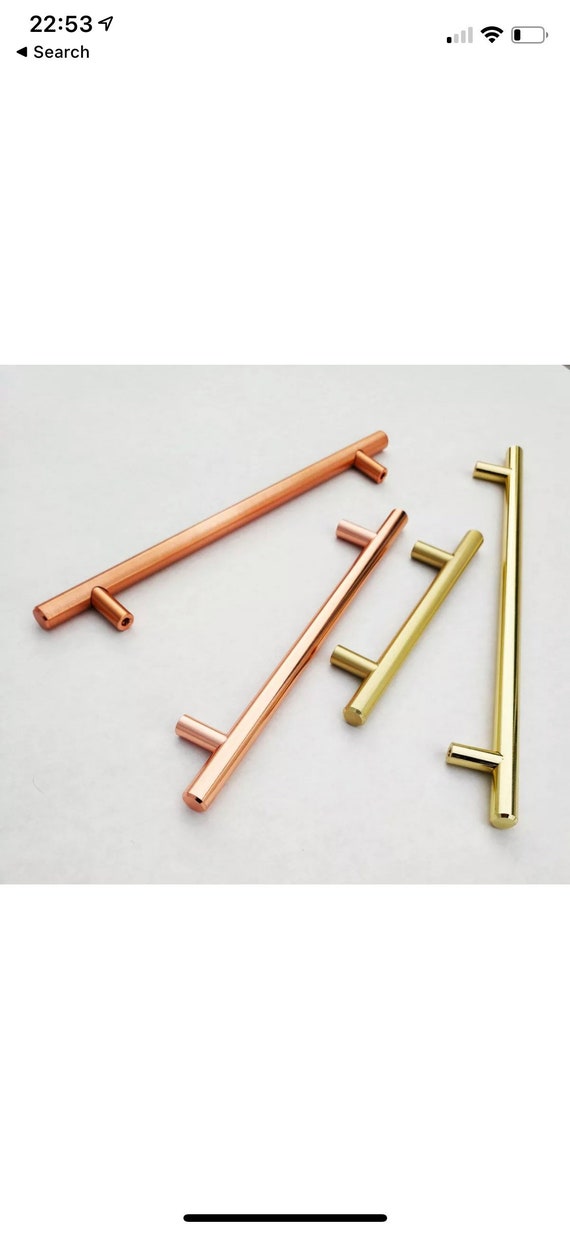 Stainless Steel T Bar Handle: Rose Gold, Copper, Gold Cabinet Pull - Etsy