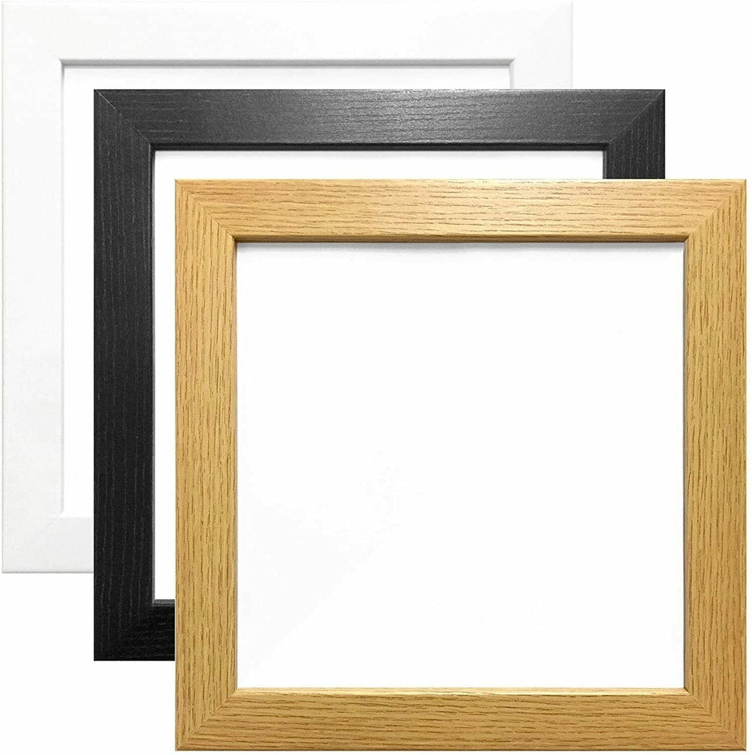 Square Photo Frame: Modern White, Silver, Oak Wood Effect - Etsy
