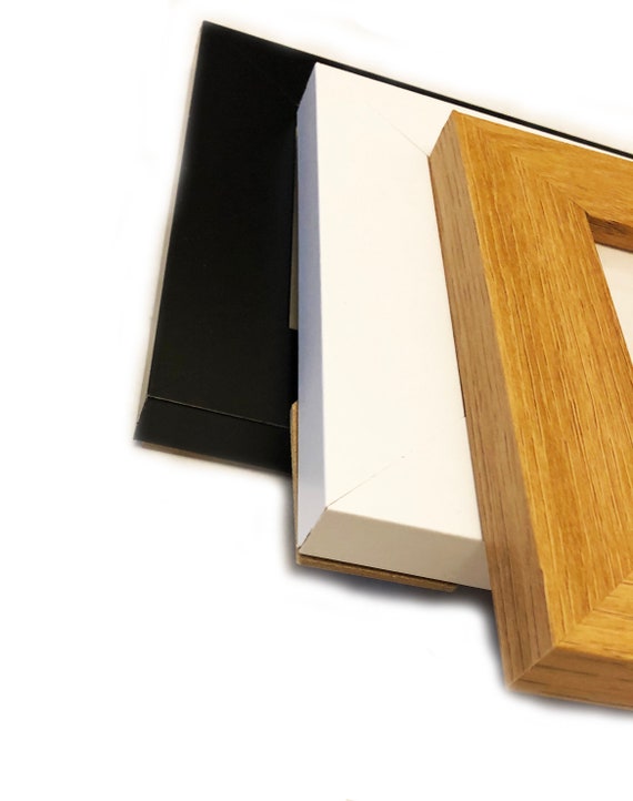 Wide MDF Picture Frame: Black, Walnut, Perspex Glass (A3, A4, A5)