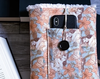Beauty and the Beast Book Sleeve: Sherpa Lined Padded Cosie with Pocket