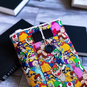Book Sleeve with Pocket Button Closure Nintendo Bowser Princess Peach Daisy Mario Luigi Yoshi Wario Rosalina Waluigi Toad Donkey Kong Birdo