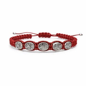 Michael Archangel Bracelet – Fine Macrame – 5 Medals – Adjustable Unisex – 18 Colors image 11