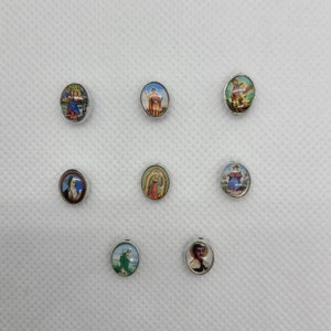 Religious Saint Alloy Beads: Catholic Jewelry Making - 10 pcs lot
