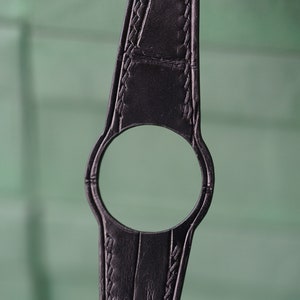 Alligator Black Leather Watch Strap LEACUS Handmade Leather Watch Straps