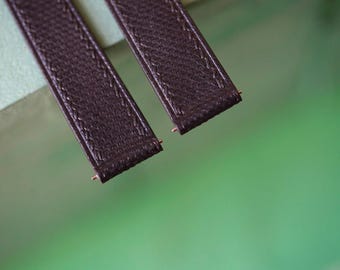 Correa de reloj de piel de serpiente negra hecha a mano por Leacus