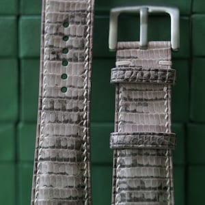 Lizard Pink Black Leather Watch Strap 24mm 23mm 22mm 21mm 20mm 19mm 18mm 16mm 14mm LEACUS Handmade Leather Watch Straps