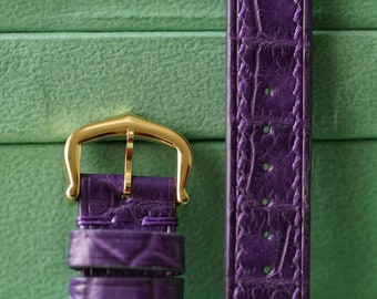 Alligator Purple Leather Watch Strap - Handmade Leather Watch Straps LEACUS