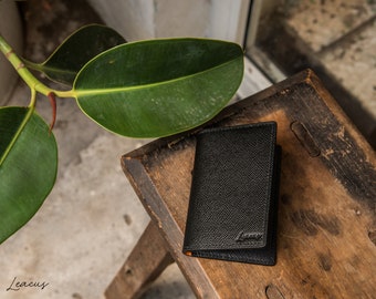 Handmade cardholder, minimalist card wallet, compact wallet leather, slim leather wallet, front pocket wallet, pocket organizer LEACUS