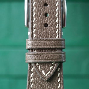 Chevre Sully Etoupe Goat Leather Watch Strap - Handmade Leather Watch Straps LEACUS