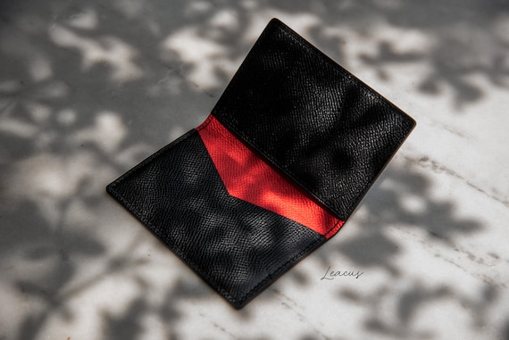 Leather cardholder, calfskin cardholder, compact wallet, minimalist card wallet, slim leather wallet, front pocket wallet LEACUS LEACUS