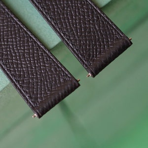 Genuine Epsom Leather Black Watch Strap 24mm 23mm 22mm 21mm 20mm 19mm 18mm 16mm 14mm LEACUS Handmade Leather Watch Straps