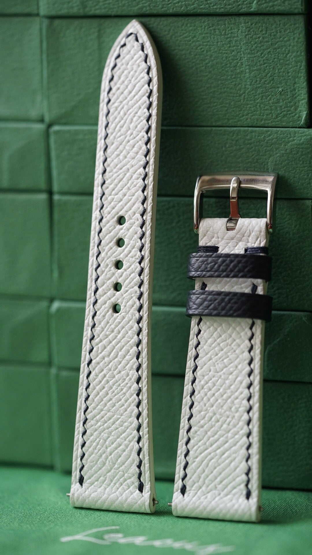 Epsom White Leather Watch Strap 24mm 23mm 22mm 21mm 20mm 19mm 18mm 16mm 14mm LEACUS Handmade Leather Watch Straps Etsy Canada