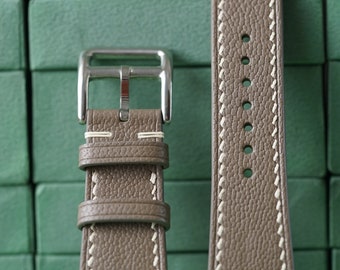 Chevre Sully Etoupe Goat Leather Watch Strap - Handmade Leather Watch Straps LEACUS