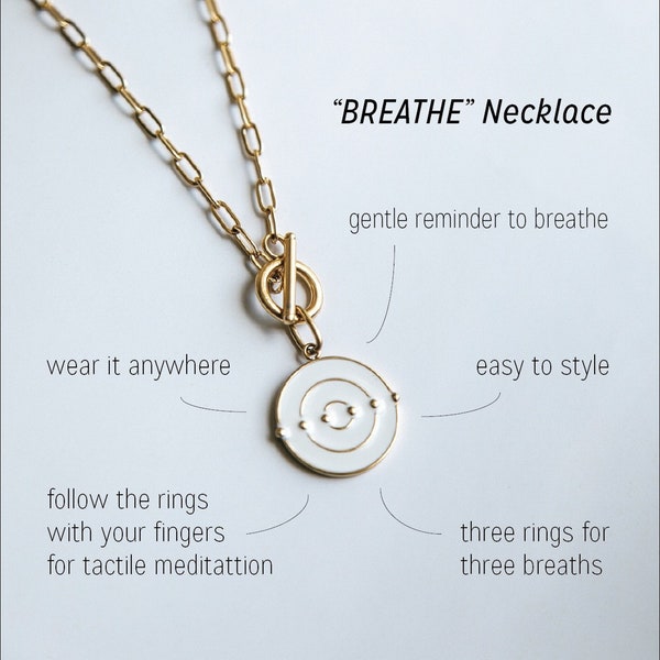 Mental Health Jewelry | Necklace with Meaning | Meaningful Gift | Breathe Necklace