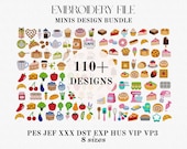 110+ Mini Embroidery Design Bundle, sweets dessert cafe bundle, matcha coffee pes dst, farmers market Machine Embroidery bundle,baking pes