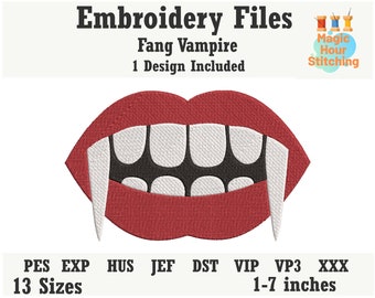 Halloween Vampire Fangs Mouth Machine Embroidery Design,Fangs Embroidery Design,Vampire fangs,Vampire teeth dst,exp,hus,jef,pes,vip,vp3,xxx