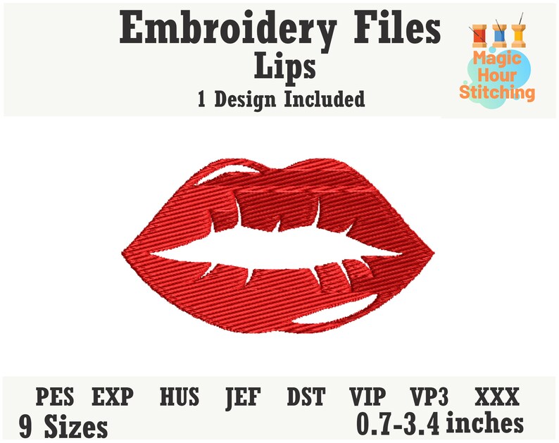 Lips embroidery file kiss pes format,lips pes format doll making lips embroidery in dst,exp,hus,jef,pes,vip,vp3,xxx kiss embroidery file