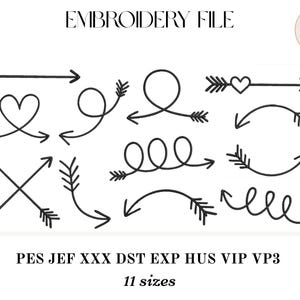 Pfeil Stickdatei, Herz Pfeil Stickdatei, Maschinenstickerei, Instant Download