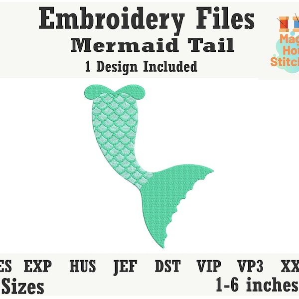 Mermaid Tail Machine Embroidery Design,tail Embroidery Design,Filled Stitch Fish Tail Embroidery,mermaid dst,exp,hus,jef,pes,vip,vp3,xxx